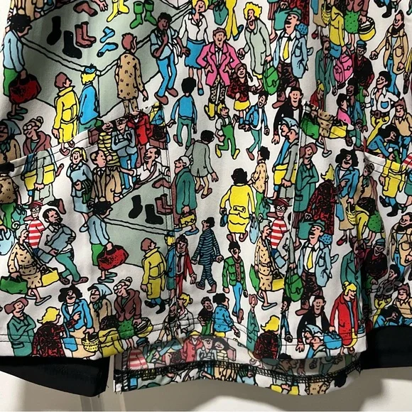 NWT Cherokee Women’s Tooniforms Where’s Waldo? V-Neck Scrub Top Size Large - Picture 7 of 7
